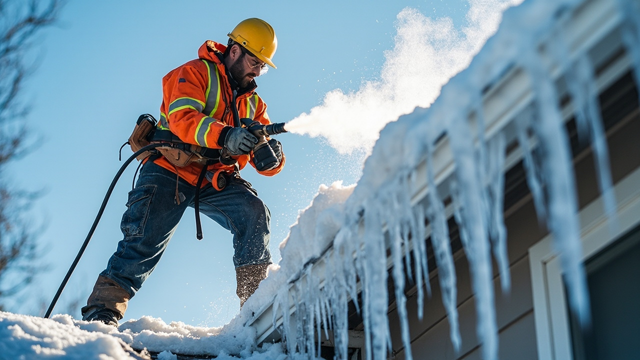 How Professional Ice Dam Steaming Stops Damage Without Destroying Your Roof