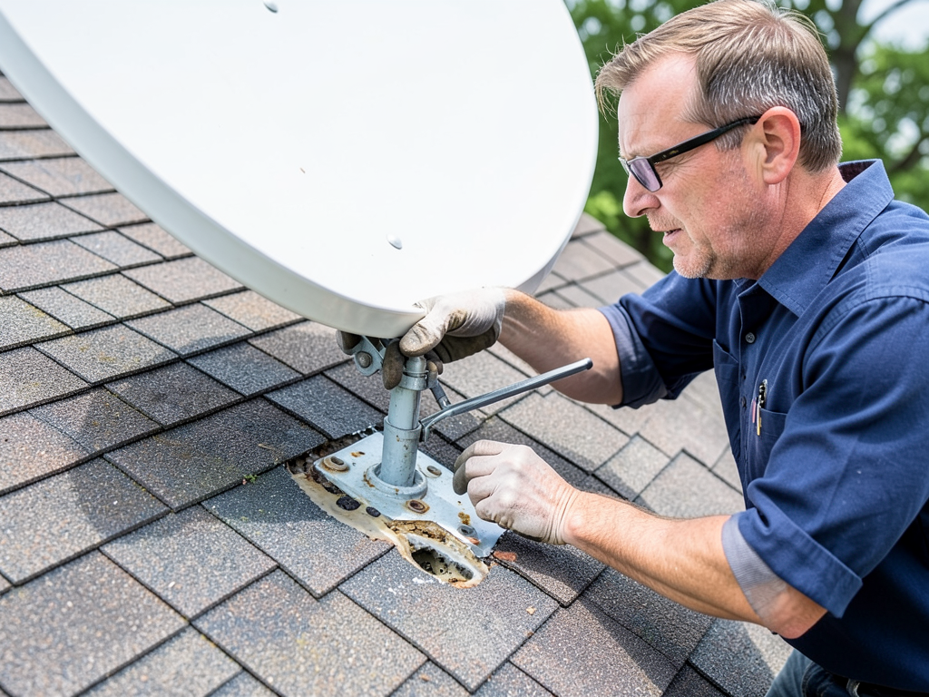 Dealing with damage from old satellite dishes and