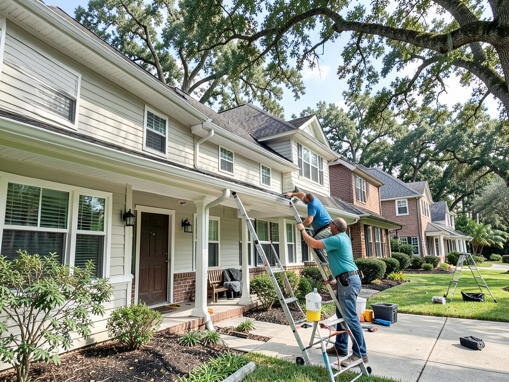 Seamless gutter installation and roof repair packa