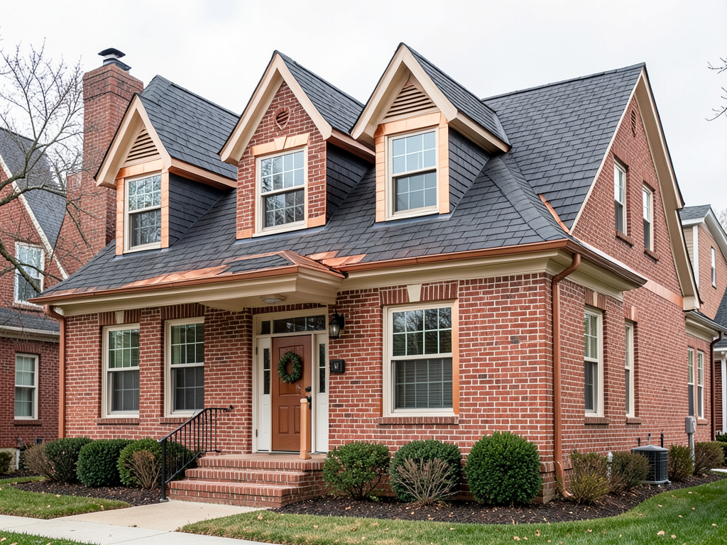 Selecting a roof color that complements red brick