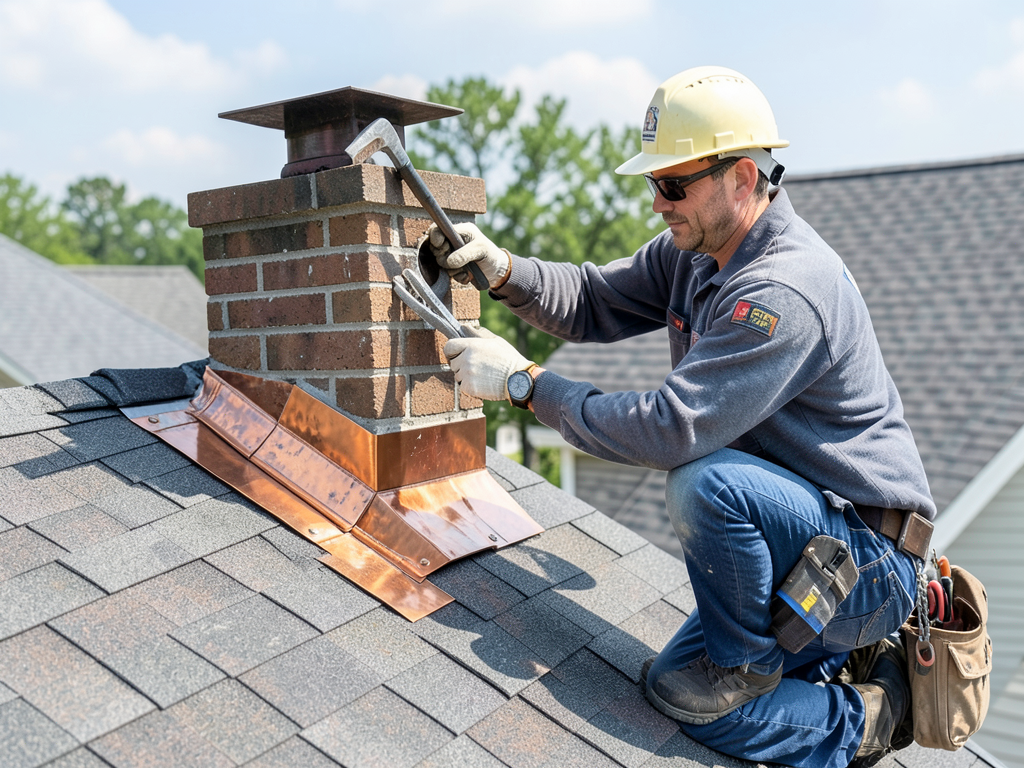 Why water pools behind your chimney and how a roof